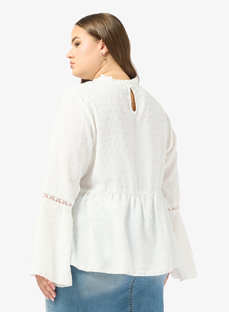 Ginger Plus Mock Neck Boho Embroidered Top - Image 5